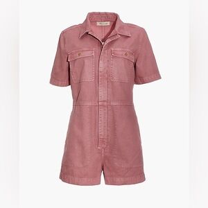 Madewell Garment-Dyed Coverall Romper in Weathered Berry Size M